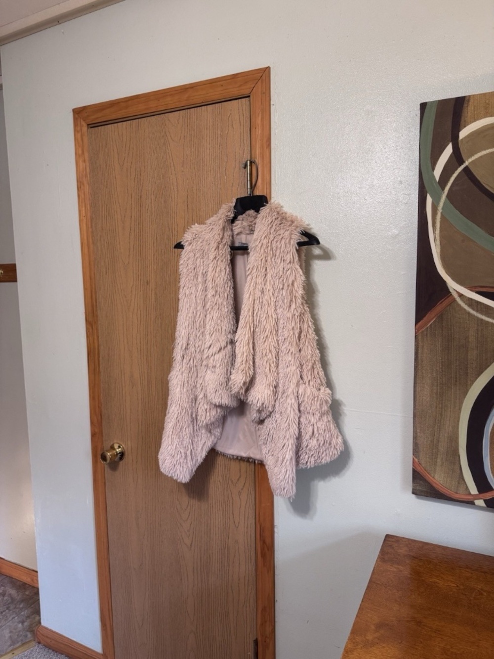 Wit & Wisdom Medium Pink Open-Front Faux Fur Vest - EUC
